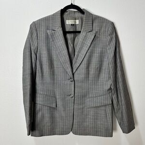 TAHARI Adam Levine Women’s Sz 12 Blazer Gray Striped Business Office Jacket